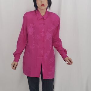 80s Pink Oversize Button‎ Down